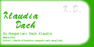 klaudia dach business card